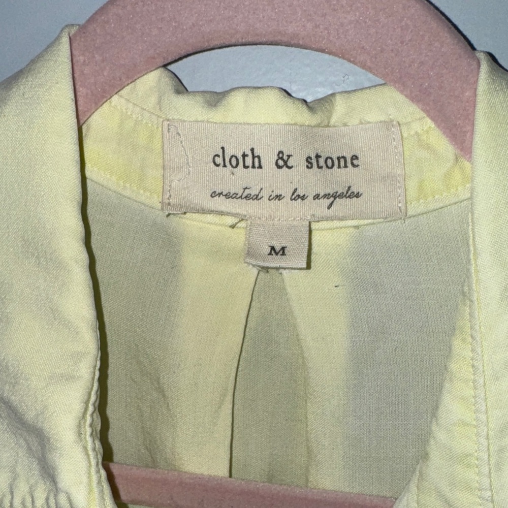 Cloth & Stone Light Yellow Button-Down Shirt - Picture 4 of 4